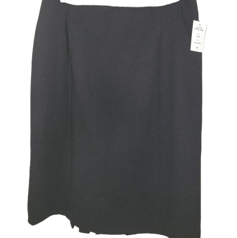 NWT Tahari Arthur Levine Black Pleated Tail Career Dress Skirt sz 10
